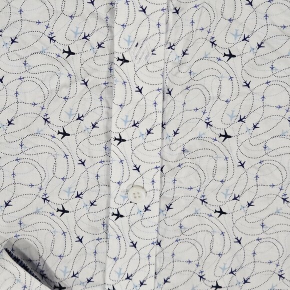 Johnston & Murphy XL Tailored Fit Airplane Print Shirt ✈️ Premium Cotton - Picture 5 of 8